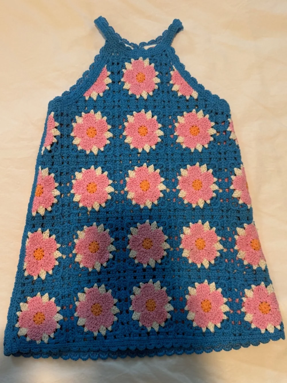 Zara - CROCHET KNIT FLORAL DRESS